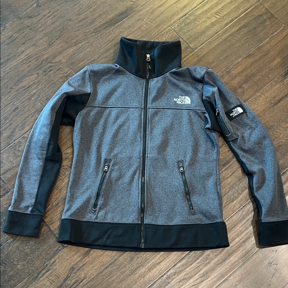 The North Face Women's Black and Gray Full Zip Lightweight Jacket Large EUC